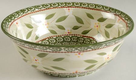 Old World Green 9" Round Serving Bowl