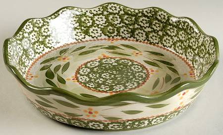 Old World Green 9" Pie Baking Plate