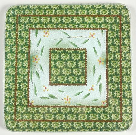 Old World Green Glass Trivet for 8" Square Baker
