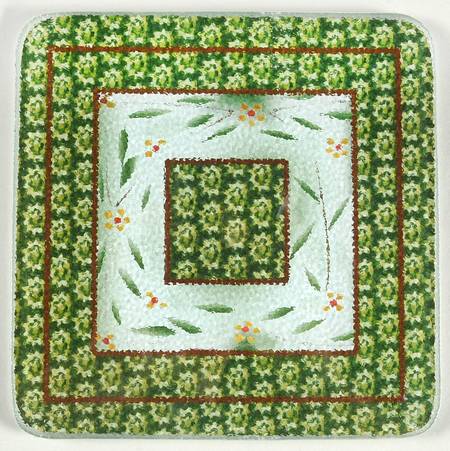 Old World Green Glass Trivet for 7" Square Baker