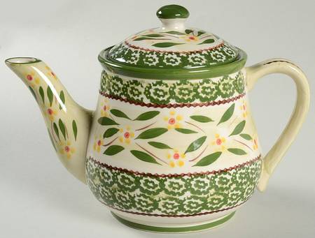 Old World Green Teapot & Lid