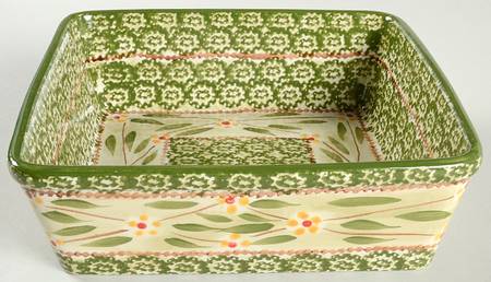 Old World Green 8" Square Baker