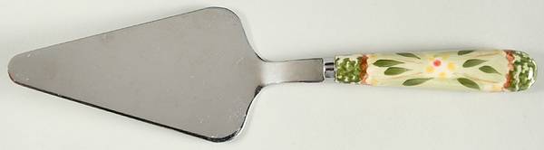 Old World Green Cake Server W/Stainless Blade