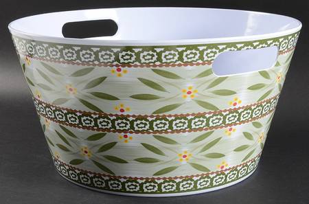 Old World Green Melamine Beverage Tub