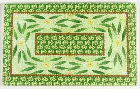 Old World Green Glass Trivet for 10" Rectangular Baker