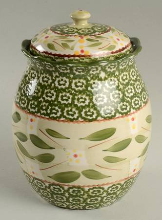 Old World Green Medium Canister & Lid