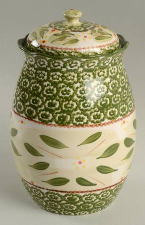 Old World Green Large Canister & Lid