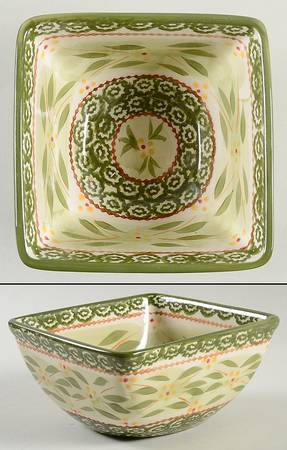 Old World Green 6" Square Mixing Bowl