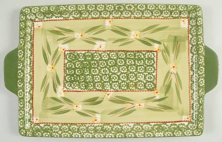 Old World Green 15" Rectangular Tray