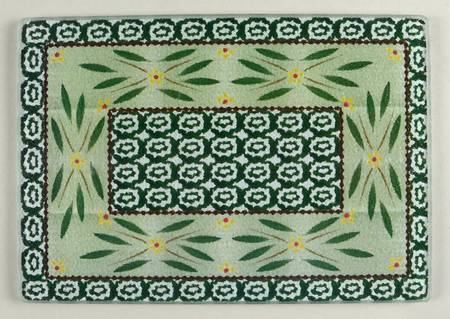 Old World Green Rectangular Glass Trivet