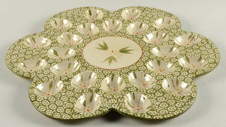 Old World Green Deviled Egg Plate