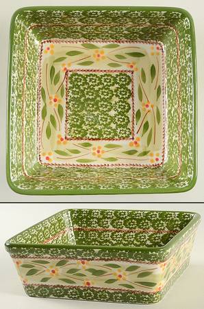 Old World Green 7" Square Baker
