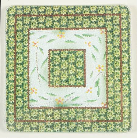 Old World Green 6" Glass Trivet for Square Baker