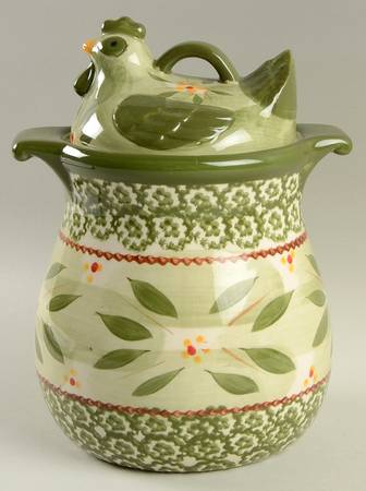 Old World Green Medium Canister & Lid