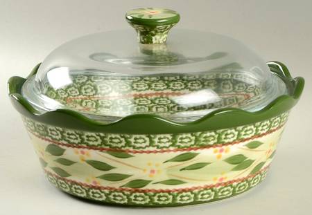 Old World Green 2 Qt Covered Casserole & Glass Lid
