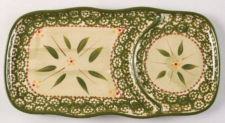 Old World Green 12" Rectangular Snack Tray