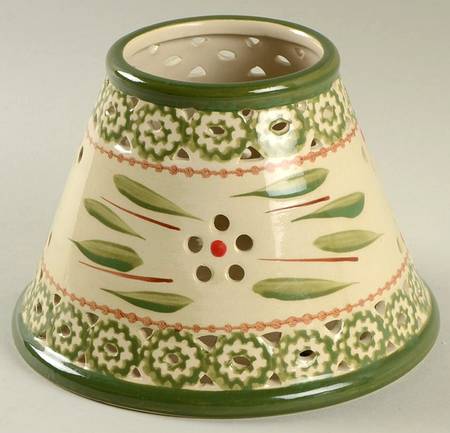 Old World Green Ceramic Shade for Glass Candle Jar