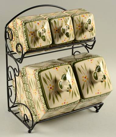 Old World Green Bistro Canister Set