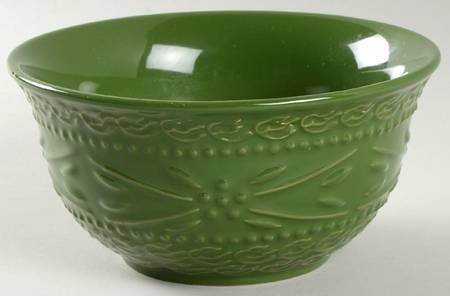 Old World Green 6" Embossed Bowl
