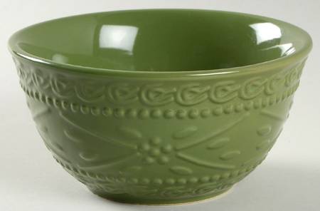 Old World Green 6" Embossed Bowl