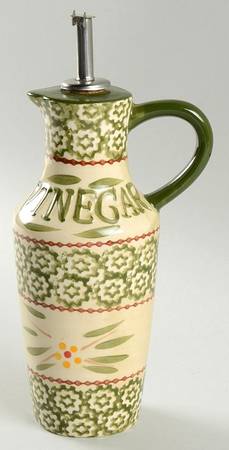Old World Green Vinegar Jar & Drizzle Spout