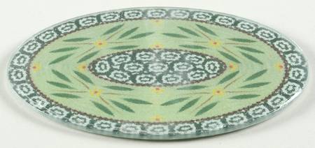 Old World Green Glass Trivet for 11" Oval Baker