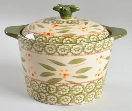 Old World Green Butter Tub & Lid