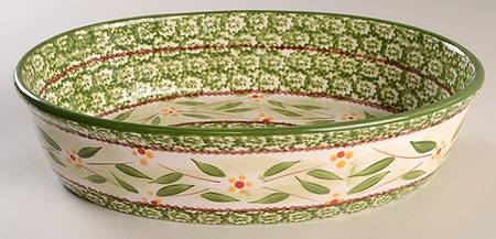 Old World Green 12'' Oval Baker