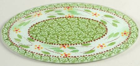 Old World Green Glass Trivet for 13" Oval Baker