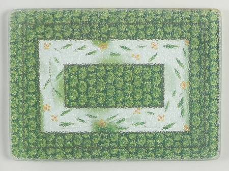 Old World Green Glass Trivet for 7" Rectangular Baker