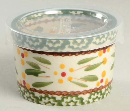 Old World Green Condiment Dish & Lid