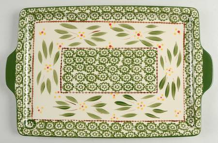 Old World Green 15" Rectangular Tray