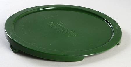 Old World Green Plastic Lid for 10" Round Handled Baker