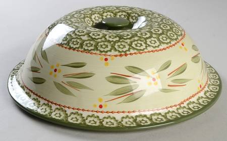 Old World Green Lid/Bowl for Shallow Baker 10"