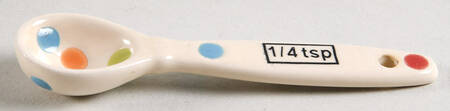 Polka Dot Cream 1/4 Teaspoon Ceramic Measuring Spoon