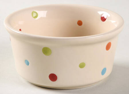 Polka Dot Cream Dip Bowl Only