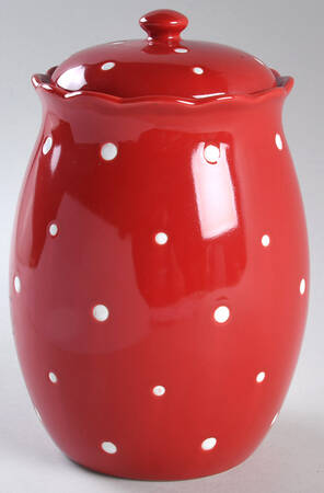 Polka Dot Red Large Canister & Lid by Temp-Tations