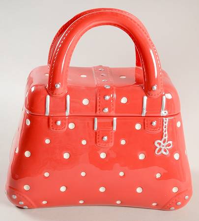 Polka Dot Red Figural Cookie Jar & Lid by Temp-Tations