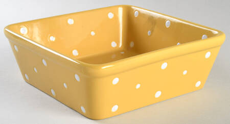 Polka Dot Yellow 7" Square Baker