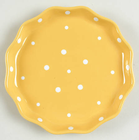 Polka Dot Yellow Dessert/Pie Plate