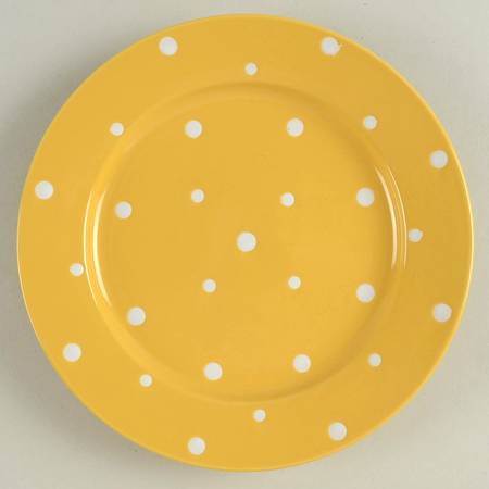 Polka Dot Yellow Salad Plate