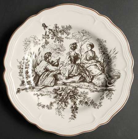 New England Toile Brown by Tabletops Unlimited