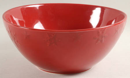 Birchwood Chalet Red Snowflake 10" Round Serving Bowl