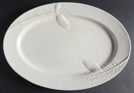 Birchwood Chalet Pinecone 17" Oval Serving Platter