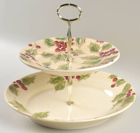 Classic Tidings 6 5/8"-10"  2 Tiered Serving Tray (Dp, Sp) HC