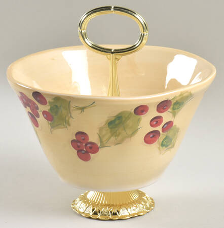 Classic Tidings 6"-7" Handled Footed Nut Dish HC