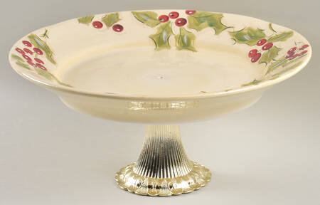 Classic Tidings Cake Stand with 4"-5" Metal Pedestal  Hc