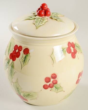 Classic Tidings Cookie Jar & Lid