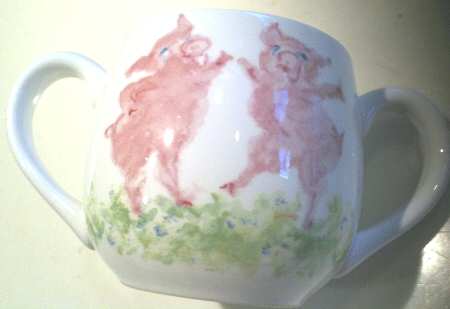 Tiffany Dancing Pigs Child's Mug