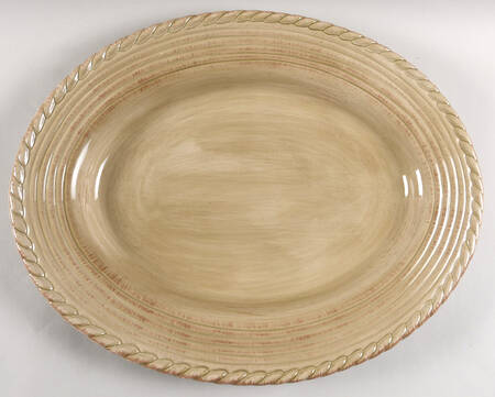 Lucca Taupe 18" Oval Serving Platter